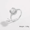 White Gold Plated Sterling Silver Zircon Round Water Droplets Heart Shape Rings