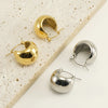 1 Pair Simple Style C Shape Plating Stainless Steel 18k Gold Plated Hoop Earrings