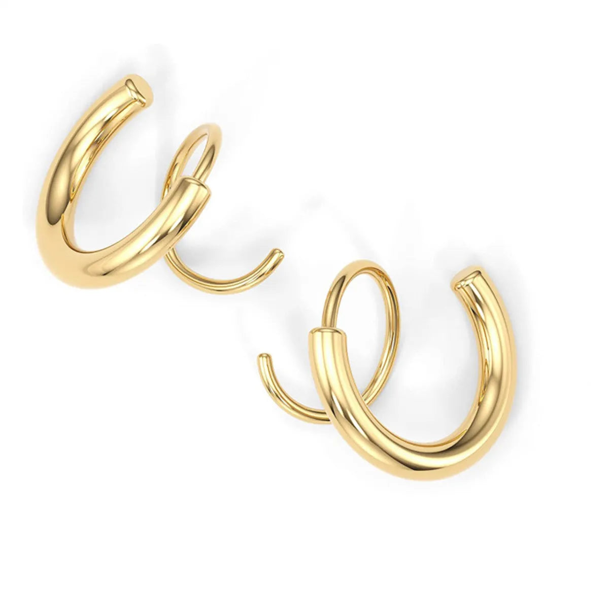 1 Pair Simple Style The Answer Plating Stainless Steel 18k Gold Plated Earrings