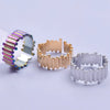 Wholesale 1 Piece Ins Style Stripe Titanium Steel Open Ring