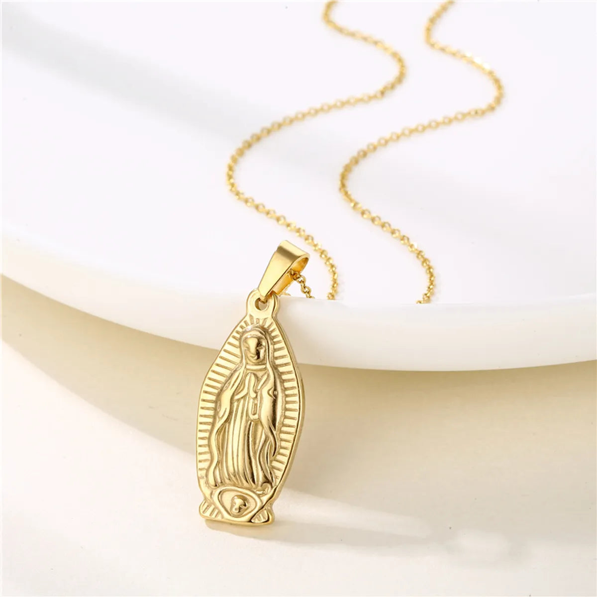 Shiny Rabbit Angel Snake Stainless Steel Titanium Steel Plating Inlay Zircon 18k Gold Plated Gold Plated Pendant Necklace