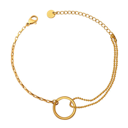 Simple Style Circle 304 Stainless Steel 18K Gold Plated Bracelets In Bulk