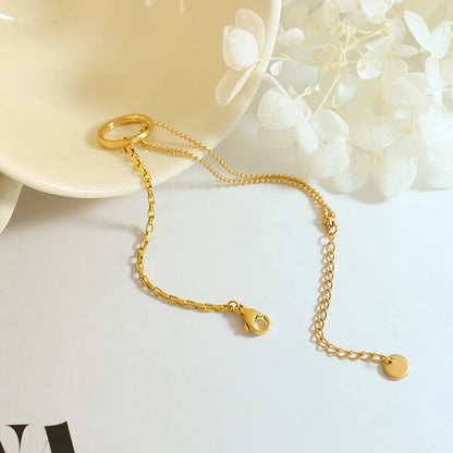 Simple Style Circle 304 Stainless Steel 18K Gold Plated Bracelets In Bulk