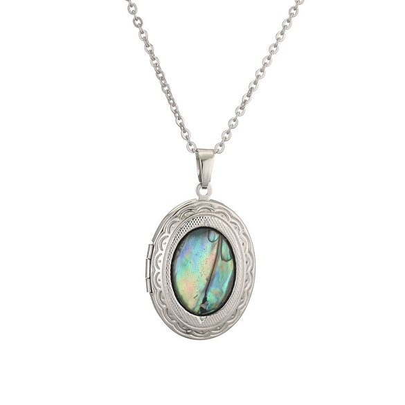 Wholesale Abalone Shell Pendant Necklace With O Word Chain Animal Zodiac Geometric Style Environmentalfriendly