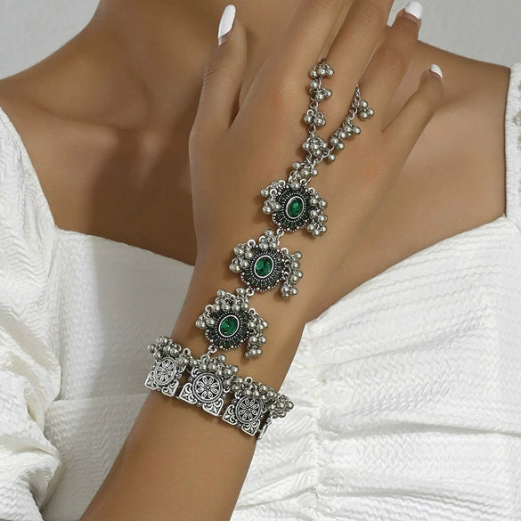 Wholesale Accessories Alloy Electroplated Personality Women's Retro Shining Drop Ear Temperament Bracelet Ring