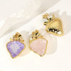 Wholesale Accessories Artificial Crystal Fruit Shape Heart Pattern Electroplated Necklace Pendant
