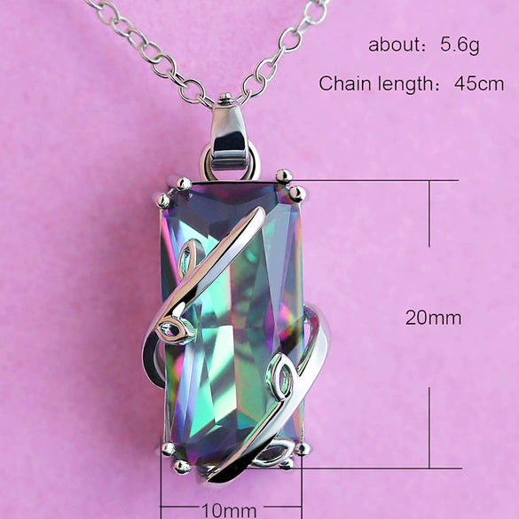 Wholesale Accessories Copper Antizirconium Geometric Leaf Necklace Set With Precious Stones Mixed Gem Inlay For Female
