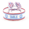 Wholesale Accessories Gold Thread Embroidered Love Letter Wrist Strap Handwoven Tassel Bracelet