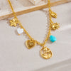 Wholesale Accessories Pendant Stainless Steel Gold Plated Love Flower Sun O Word Chain Necklace For Women Fashion Retro Multi Element