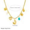 Wholesale Accessories Pendant Stainless Steel Gold Plated Love Flower Sun O Word Chain Necklace For Women Fashion Retro Multi Element