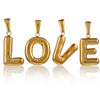 Wholesale Accessories Stainless Steel 18K Gold Plated Mini Bubble Letter Pendant With Butterfly Pattern