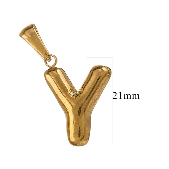 Wholesale Accessories Stainless Steel 18K Gold Plated Mini Bubble Letter Pendant With Butterfly Pattern