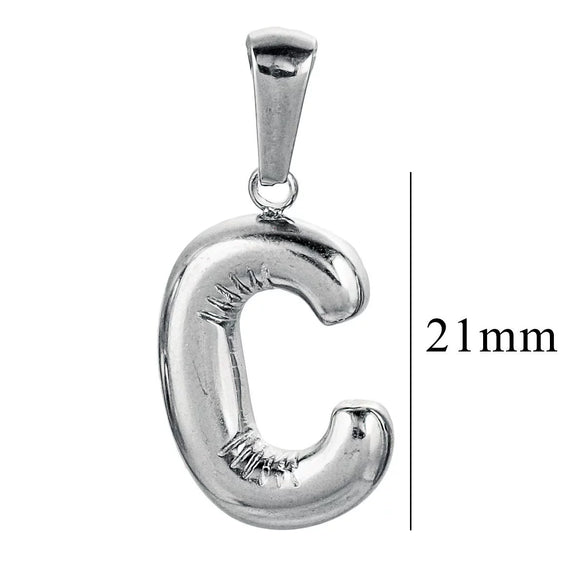 Wholesale Accessories Stainless Steel 18K Gold Plated Mini Bubble Letter Pendant With Butterfly Pattern