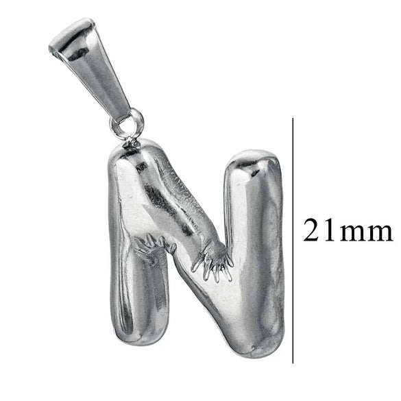 Wholesale Accessories Stainless Steel 18K Gold Plated Mini Bubble Letter Pendant With Butterfly Pattern
