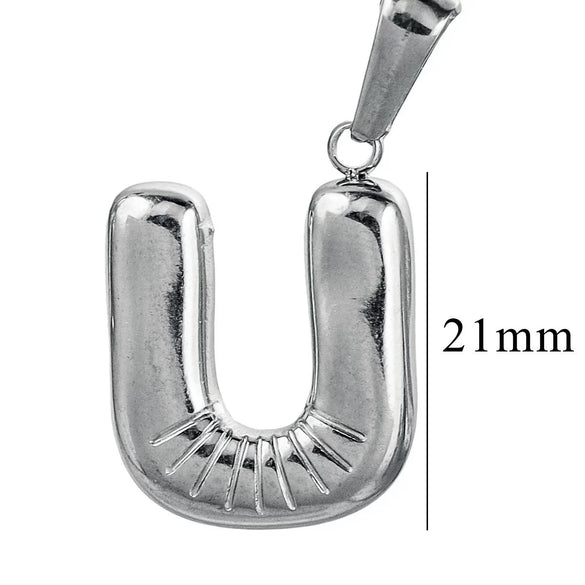 Wholesale Accessories Stainless Steel 18K Gold Plated Mini Bubble Letter Pendant With Butterfly Pattern