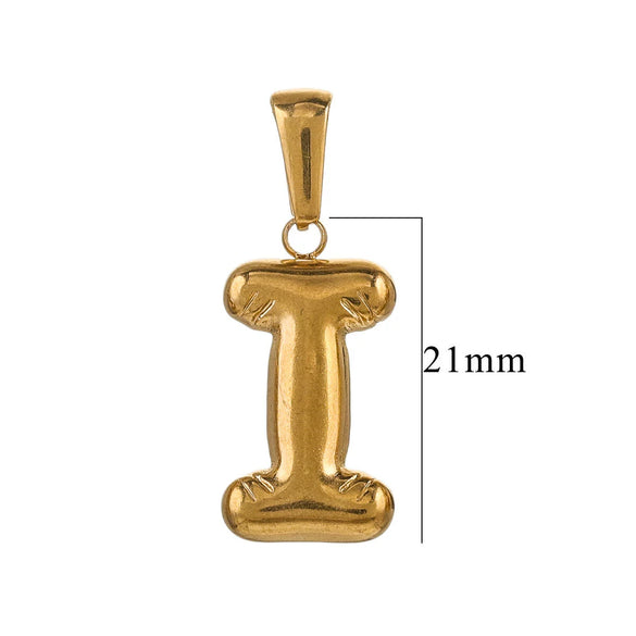Wholesale Accessories Stainless Steel 18K Gold Plated Mini Bubble Letter Pendant With Butterfly Pattern