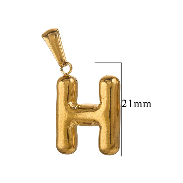 Wholesale Accessories Stainless Steel 18K Gold Plated Mini Bubble Letter Pendant With Butterfly Pattern