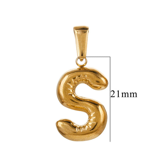 Wholesale Accessories Stainless Steel 18K Gold Plated Mini Bubble Letter Pendant With Butterfly Pattern