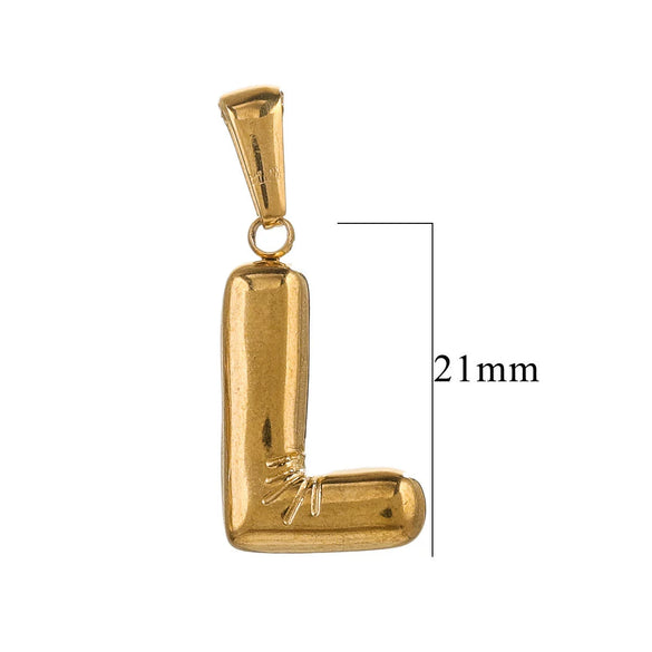 Wholesale Accessories Stainless Steel 18K Gold Plated Mini Bubble Letter Pendant With Butterfly Pattern