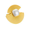 Wholesale Accessories Stainless Steel Pearl Square Fanshaped Geometric Retro Fashion For Women