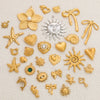 Wholesale Accessories Stainless Steel Retro Handmade Geometric Pendant With Love Drop Bell Pattern 18K Gold Plated