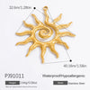 Wholesale Accessories Stainless Steel Retro Handmade Geometric Pendant With Love Drop Bell Pattern 18K Gold Plated