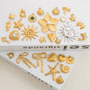 Wholesale Accessories Stainless Steel Retro Handmade Geometric Pendant With Love Drop Bell Pattern 18K Gold Plated