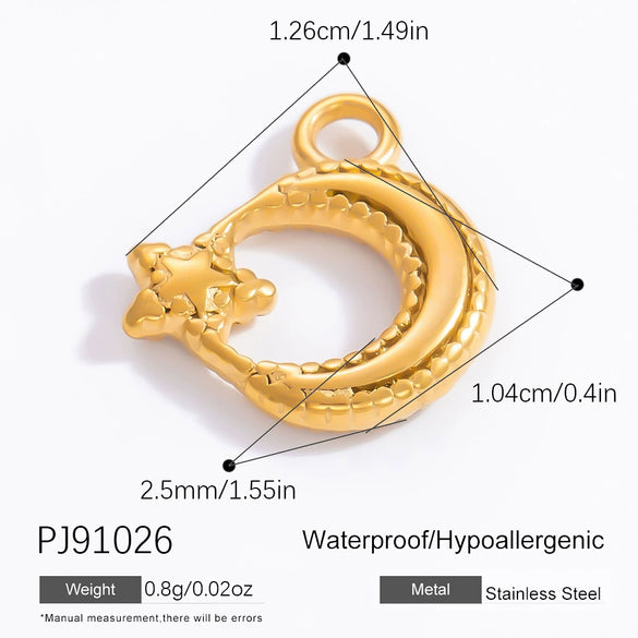 Wholesale Accessories Stainless Steel Retro Handmade Geometric Pendant With Love Drop Bell Pattern 18K Gold Plated
