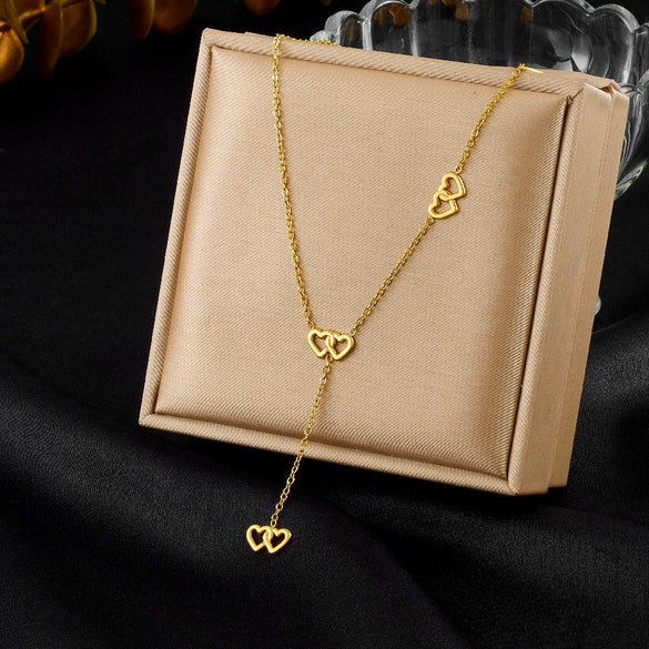 Wholesale Accessories Stainless Steel Rhinestones Electroplating Love Yshaped Long Tassel Women's