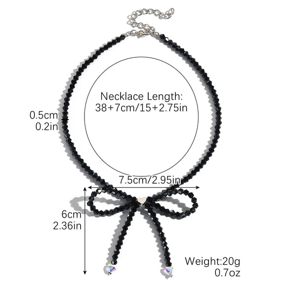 Wholesale Accessories Zinc Alloy Bowknot Geometric Ochain Necklace With Electroplating For Women