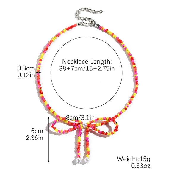 Wholesale Accessories Zinc Alloy Bowknot Geometric Ochain Necklace With Electroplating For Women