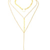 Wholesale Accessories Zinc Alloy Threelayer Circle Pendant Clavicle Chain For Women With Electroplating Treatment
