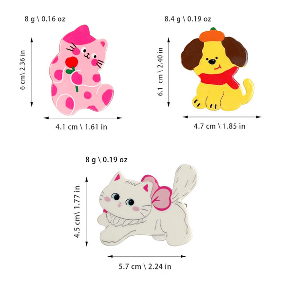 Wholesale Acetic Acid Cartoon Animal Bb Hair Clips For Women