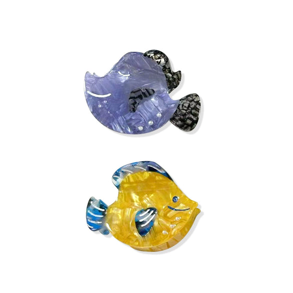 Wholesale Acetic Acid Cartoon Marine Fish Hair Clip Polished Hair Accessories For Women
