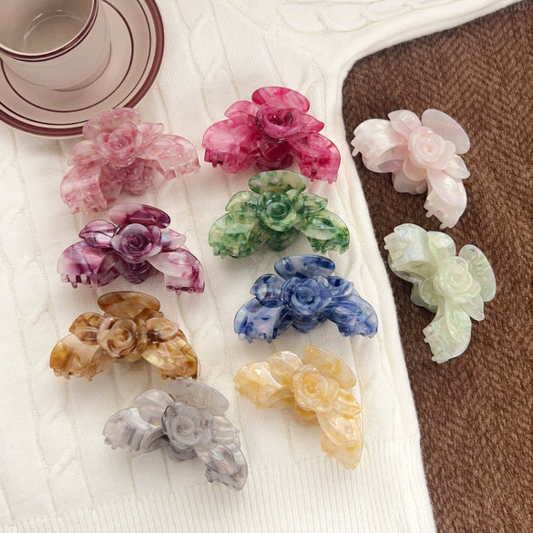 Wholesale Acetic Acid Hair Accessories Lovely Natural Style Polishing Flower Hairpin Hair Clip Shark Clip Grab Clip