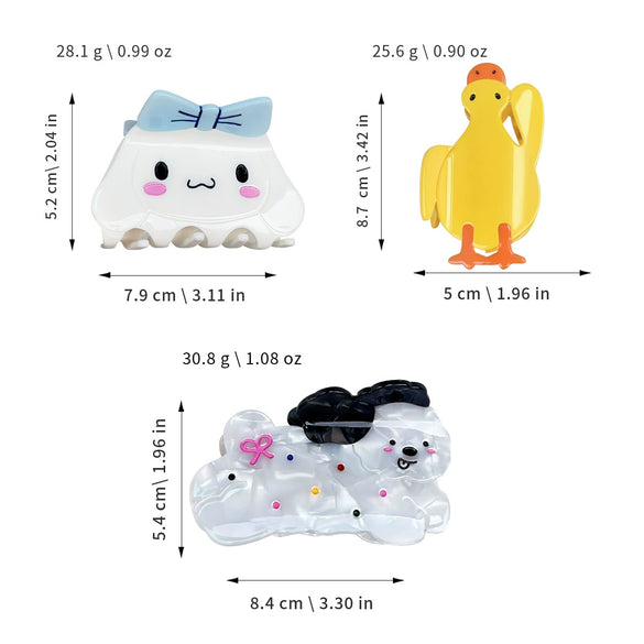 Wholesale Acetic Acid Handmade Cartoon Animal Style Hair Scratch Shark Clip Hair Accessories For Women