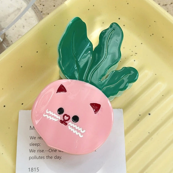 Wholesale Acetic Acid Handmade Cartoon Vegetable Fruit Food Style Hair Grab Clips For Women