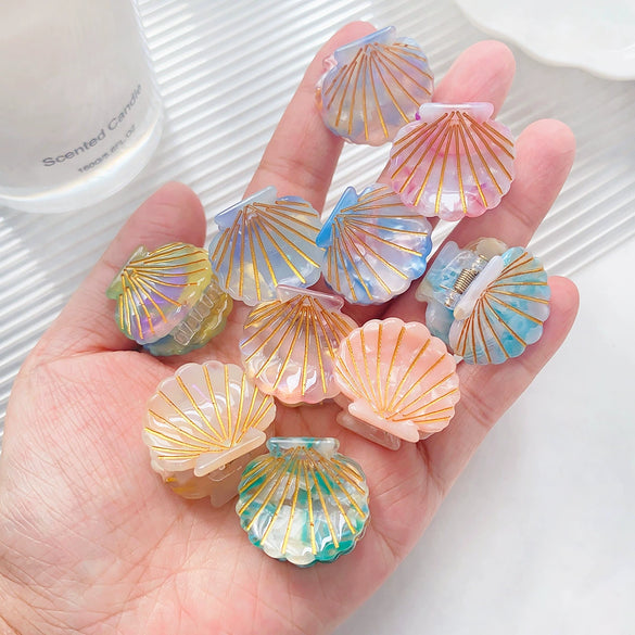 Wholesale Acetic Acid Handmade Cute Mini Hairpin For Women Shell Style Hair Accessories