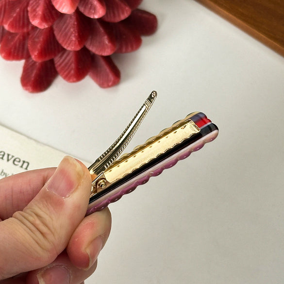 Wholesale Acetic Acid Handmade Minimalist Geometric Duck Bill Hair Clip For Women