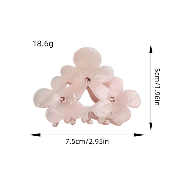 Wholesale Acetic Acid Heart Shape Diamond Grab Clip Flower Hairpin For Women Small Fresh Style