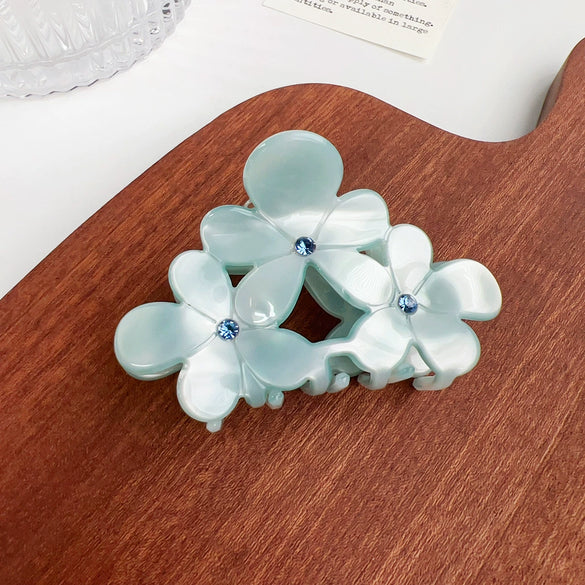 Wholesale Acetic Acid Heart Shape Diamond Grab Clip Flower Hairpin For Women Small Fresh Style