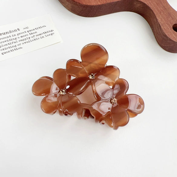 Wholesale Acetic Acid Heart Shape Diamond Grab Clip Flower Hairpin For Women Small Fresh Style