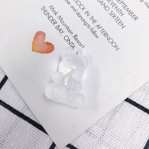 Wholesale Acrylic And Resin Three Dimensional Bear Pendant Earrings Jewelry Accessories