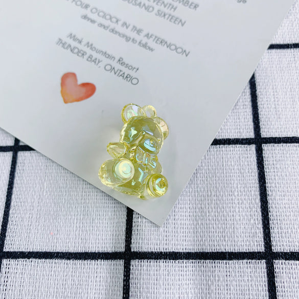 Wholesale Acrylic And Resin Three Dimensional Bear Pendant Earrings Jewelry Accessories