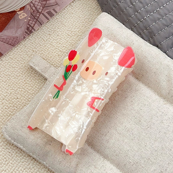 Wholesale Acrylic Animalprinted Lovely Women's Cat And Shark Hair Clips