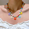 Wholesale Acrylic Beaded Flower Heart Water Drop Bell Handmade Necklace Bracelet Twopiece Set For Women