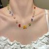 Wholesale Acrylic Beaded Flower Heart Water Drop Bell Handmade Necklace Bracelet Twopiece Set For Women