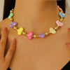Wholesale Acrylic Beaded Flower Heart Water Drop Bell Handmade Necklace Bracelet Twopiece Set For Women