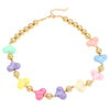 Wholesale Acrylic Beaded Flower Heart Water Drop Bell Handmade Necklace Bracelet Twopiece Set For Women