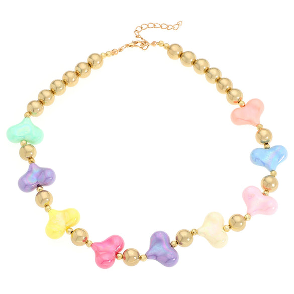 Wholesale Acrylic Beaded Flower Heart Water Drop Bell Handmade Necklace Bracelet Twopiece Set For Women